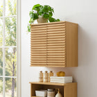 Modway Render Wall Mounted Bathroom Cabinet - Oak-Soft Close Hinges
