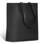 Champs Onyx Leather Vertical Tote - Black-Top opening with magnetic closure