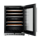 Kucht 24" Dual‑Zone 52‑Bottle Wine Cooler - Stainless Steel-Under-counter or Free Standing installation