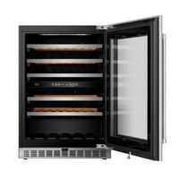 Kucht 24" Dual‑Zone 52‑Bottle Wine Cooler - Stainless Steel-Under-counter or Free Standing installation