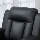 HOMCOM 8-Point Vibration Massage Recliner for Living Room - Black-Two cup holders for drinks and two side pockets for remote