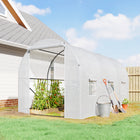 Outsunny 11.5 x 6.6 x 6.6' Walk-in Tunnel Greenhouse - White- UV resistant PE mesh  cover stand up to the rains and wind weather elements 
 