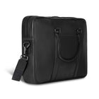 Champs Onyx Leather Slim Briefcase - Black-Inner RFID zipper pocket