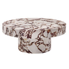 Modway Alora Indoor/Outdoor Patio Concrete Round Coffee Table - Red Marble-34 Inch Round Coffee Table