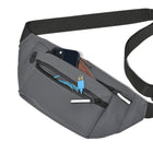 Nicci Waist Bag with Front Zipper Pocket - Grey-Inside zipper pocket 