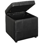 Modway Volt Storage Upholstered Vinyl Ottoman - Black-Wood Composite Frame
