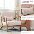 Ebello Hertford 26" Wide Mid Century Upholstered Solid Wood Accent Chair with an Extra Pillow - Beige-10