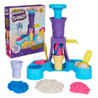 Kinetic Sand Soft Serve Station -Make ice cream swirls: Kids can scoop, swirl & decorate their own soft serve-inspired creations with 3 colors of Kinetic Sand, 2 ice cream cones, a scoop with sweet treat molds & a tool for toppings!