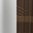 Flash Furniture Commercial Aluminum & Dark Brown Rattan Indoor-Outdoor Restaurant Stack Chair-Floor Protector Plastic Glides