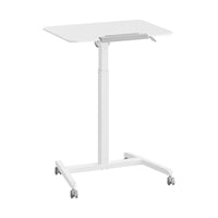 Seville Classics 25.6" W airLIFT Pneumatic Tilting Mobile Desk Cart - White-The tabletop is constructed of a sturdy laminated MDF and is supported by a solid steel frame