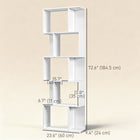HOMCOM 5-Tier Geometric Bookshelf for Home Office - White-Lightweight yet stable construction makes it easy to move