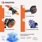Gyrocopters Flash KidZ Electric Scooter for Kids - Speed 19 kmph - Range 11 km - LED Lights - Orange-The 6.5-inch solid rubber tires eliminate flats completely while delivering dependable grip and shock absorption on pavement, sidewalks, and light gravel