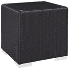 Modway Convene Outdoor Patio Side Table - Espresso-Synthetic Rattan Weave