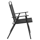 Flash Furniture Nantucket 6-Piece Patio Garden Set with Table, Umbrella & 4 Folding Chairs - Black-Protective Plastic Floor Glides