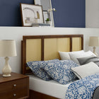 Modway Delmare Cane Full Headboard - Walnut-Linear Wood Detail