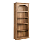 Sauder Arch 5-Shelf Bookcase - Sindoori Mango-Multi-room storage: this functional library can meet your storage needs in a variety of rooms: living room, office, kitchen, craft, or bathroom