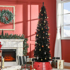 HOMCOM 7' Pencil Artificial Christmas Tree with Realistic Branches - Black-Realistic branches give a full and lush look to the tree 