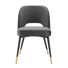 Modway Rouse Performance Velvet Dining Side Chair - Charcoal-Chair Weight Capacity: 331 lbs.