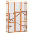 PawHut 99" H Outdoor Catio Enclosure with 6 Jumping Platforms - Orange-Expands outdoor space for cats to explore nature safely 