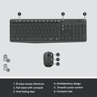 Logitech MK235 Wireless Keyboard & Mouse Combo - Grey - French (920-007899)-Ambidextrous mouse design for right and left-handed people