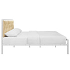 Modway Mia Vinyl Queen Bed - White Champagne-Does not require a box spring