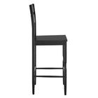 Modway Jax Oak Wood Bar Stool With Wavy Razor Back - Black-Sturdy Side Stretchers