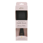 Aria Paddle Brush - Black-Ergonomic Design: Styled with a sleek matte black finish and a comfortable grip handle featuring the iconic gold logo for professional use