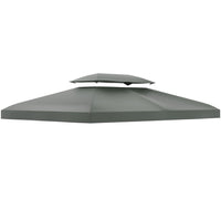 Outsunny 13' L x 10' W Gazebo Replacement Canopy 2 Tier Top UV Cover Pavilion Garden Patio Outdoor - Deep Grey (Top)-Great addition to any outdoor places, such as garden, park and patio