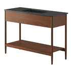 Modway Zaire 48" Single Sink Bathroom Vanity - Walnut/Black-Wood Grain Veneer