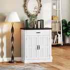 HOMCOM 30" Small Modern Sideboard Buffet Cabinet with Storage Doors - White-MDF construction with 1.2" thick tabletop supports up to 101 lbs.