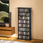 HOMCOM Slim Media Storage Cabinet - Black-Multi-purpose storage beyond media organization