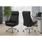Monarch Specialties 7253 Ergonomic Leather-Look Office Chair - Black-9
