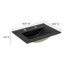 Modway Cayman 24" Bathroom Sink - Black-Ceramic Construction
