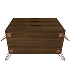 Manhattan Comfort Rockefeller 35.24" Mid-Century Modern 3-Drawer Dresser 2-Piece Set - Brown-30 Day Limited Manufacturer's Warranty