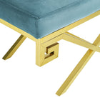 Modway Rove Velvet Performance Velvet Bench - Sea Blue-Maximum Weight Capacity: 331 lbs