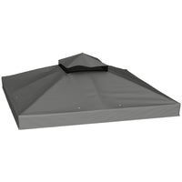 Outsunny 10' L x 10' W Gazebo Replacement Canopy Cover with Drain HolesTop Cover - Dark Grey-ONLY fits 10' x 10' (3 x 3 m) gazebos, Outsunny 100110-076, 01-0153 series. Please look carefully at the product dimensional image and measure your gazebo frame to ensure a good fit