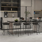 Homy Casa Classic Swivel 26" Counter Height Bar Stools with Black Faux Leather - 4 Pack-Comfortable Seating: Cushioned seat ensures comfort during extended periods of sitting.