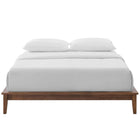 Modway Lodge Wooden Queen-Size Platform Bed Frame - Walnut-Does Not Attach to Headboards