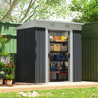 Outsunny 6' x 4' Outdoor Storage Shed - Charcoal Grey-Steel panel walls and roof, resistant to rust and rain

