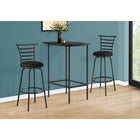 Monarch Specialties 2325 Home Bar - 24"X 36"/Grey Marble/Charcoal Metal-Half-moon bar height table seating up to 2 people; great for small homes, condos and apartments