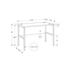 Monarch Specialties 48" L Computer Desk - Grey Laminate - Black Metal-Spacious and functional workspace with a scratch, stain, and wear-resistant easy to clean top, featuring 2 capped cable management holes for a tidy and organized workspace, perfect for study, writing, or computer use