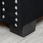 HOMCOM Modern Upholstered Flip Top Storage Ottoman Bench - Dark Grey-Material: Polyester Cotton Cloth, Plastic Legs