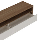 Manhattan Comfort Duncan 70" Modern TV Stand - Maple and Off White-Features 2 Media Holes for Media Cable and Wire Management