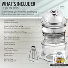 Granitestone Big Boss 16 qt Extra Large Glass Air Fryer with 3 Cooking Sections and Stainless Steel Racks - White-Teflon-free & made without forever chemicals: 100% teflon free and made without forever chemicals so you can cook with confidence without harmful nonstick coatings