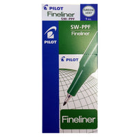 Pilot Fineliner Pens – 1.2 mm – Green – 12 Pack-Add detail to projects and presentations