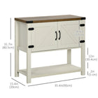 HOMCOM 35.4" L Kitchen Storage Cabinet - White-Elevated bottom base keep away from damp and is easy to clean