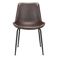Zuo Byron Dining Chair - Brown - Set of 2-Plush and durable faux leather fabric