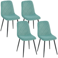 HOMCOM Dining Chairs with Metal Legs for Kitchen - Green - Set of 4-Comes as a 4 piece set, great for family homes