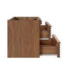 Modway Render 30" Wall-Mount Bathroom Vanity Cabinet - Walnut-Full-Extension Drawers
