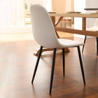 FurnitureR Fabric Dining Chair - Ivory Beige - 4 Pack-8